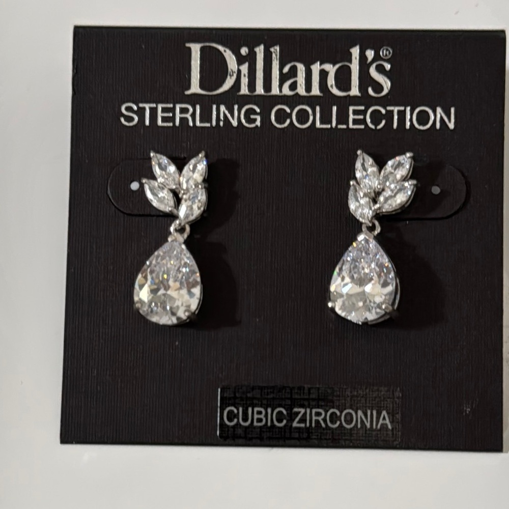 Dillard's Sterling Collection Silver Cubic Zirconia Drop Earrings